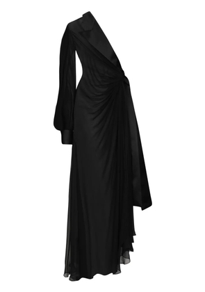 Dolce & Gabbana one-shoulder silk-blend dress - Black
