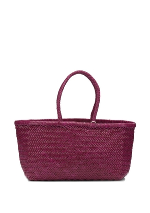 DRAGON DIFFUSION Triple Jump woven-leather shoulder bag - Purple