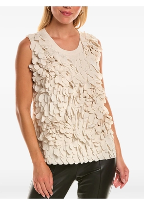 Brunello Cucinelli petal-appliqué textured blouse - Neutrals