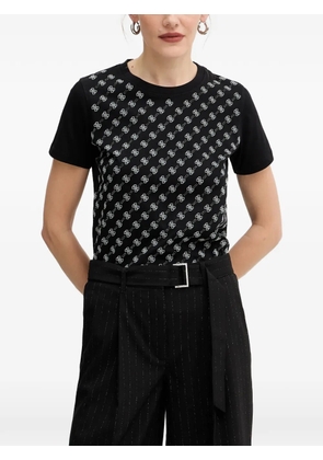 GUESS USA patterned crew-neck T-shirt - Black