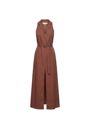 Patrizia Pepe belted sleeveless dress - Brown