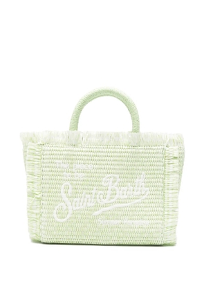 MC2 Saint Barth logo-embroidered frayed tote bag - Green