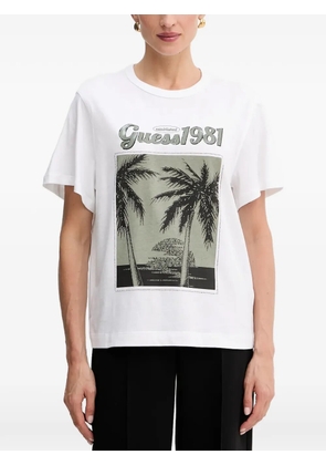 GUESS USA palm-print T-shirt - White