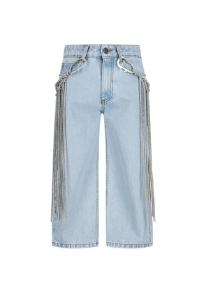 Giuseppe Di Morabito detachable-belt cropped jeans - Blue