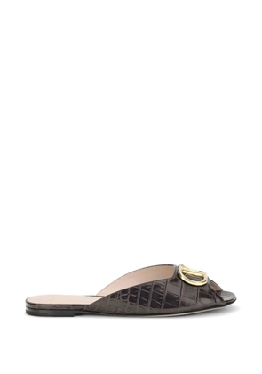 Valentino Garavani VLogo Signature croc-effect leather sandals - Brown