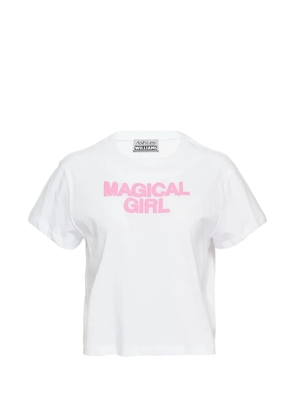 Ashley Williams cropped slogan-print T-shirt - White