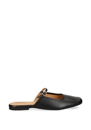 PSOPHIA buckle-strap leather ballet flats - Black