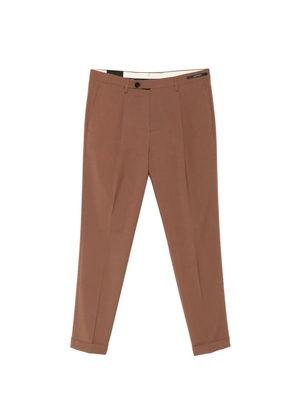 michael coal MC Frederick pressed-crease turn-up trousers - Brown