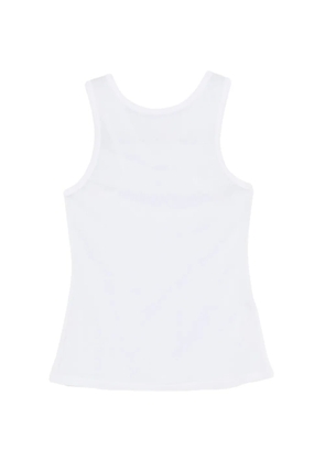 Semicouture logo-embroidered V-neck tank top - White