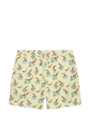 HARTFORD Swim divers-print swim shorts - Yellow