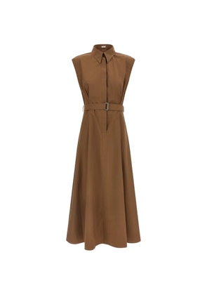 Brunello Cucinelli belted midi dress - Brown
