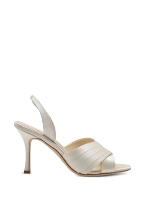 Manolo Blahnik Vierasan pleated satin sandals - Neutrals
