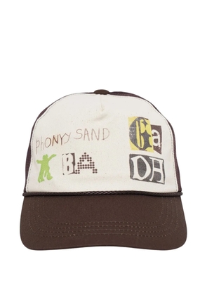 Open YY graphic-print trucker cap - Brown