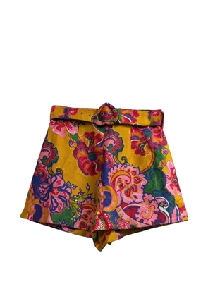 ZIMMERMANN Lovestruck belted shorts - Yellow