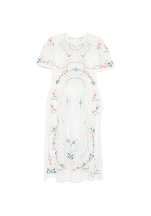 DREAM CATCHER floral-embroidered midi dress - White