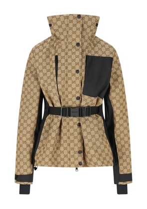 Gucci GG jacquard belted ski jacket - Neutrals