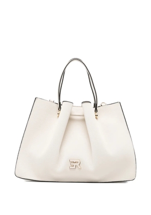 ERMANNO FIRENZE large Anora logo-plaque tote bag - White