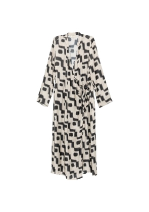 Diega Rossana geometric-print wrap midi dress - Neutrals
