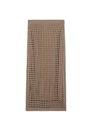 Max Mara open-knit midi skirt - Neutrals