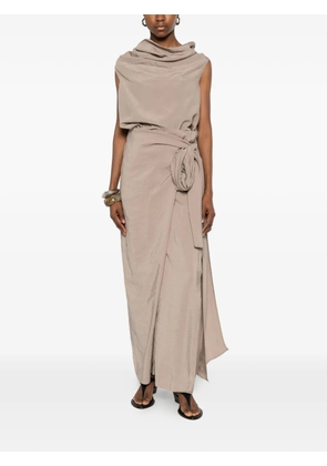 Su draped knot-detail blouse - Brown