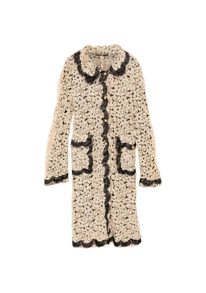 Dolce & Gabbana Pre-Owned floral crochet laced coat - Neutrals