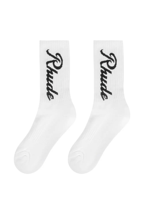 RHUDE Destinado Script socks - White