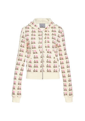 Ashley Williams graphic-print zip-up hoodie - Neutrals