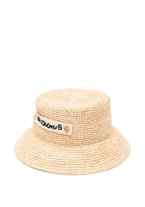 Jacquemus The Plage logo-patch raffia hat - Neutrals