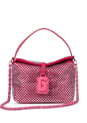 GCDS mini Mega Comma crystal-embellished G-Lock clutch bag - Pink