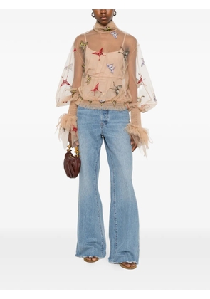 FRAME The Lax raw-edge wide-leg jeans - Blue