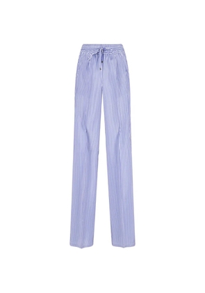 Kiton striped wide-leg trousers - Blue