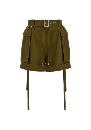 Alexander McQueen belted cargo shorts - Green