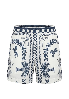 RHUDE graphic-print drawstring shorts - White