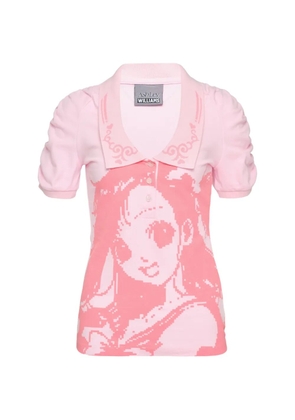 Ashley Williams Amelia manga-intarsia polo shirt - Pink