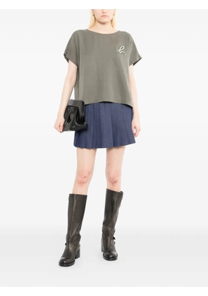 SPORT b. by agnès b. logo-embroidered blouse - Grey