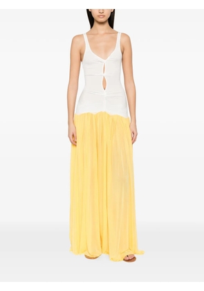 Christopher Esber Verner cut-out lace-trim maxi dress - Yellow