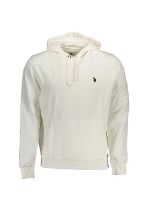 U.S. POLO ASSN. logo-embroidered drawstring hoodie - White