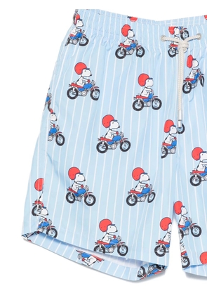 MC2 Saint Barth Snoopy-print striped swim shorts - Blue