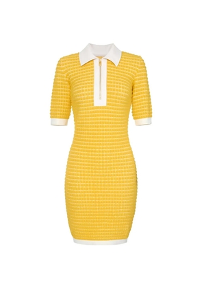 Elisabetta Franchi waffle-stitch mini dress - Yellow