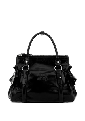 Miu Miu bow-detail leather tote bag - Black