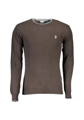 U.S. POLO ASSN. embroidered-logo crew-neck sweater - Brown