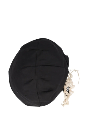 Vintage floral-embellished pillbox hat - Black