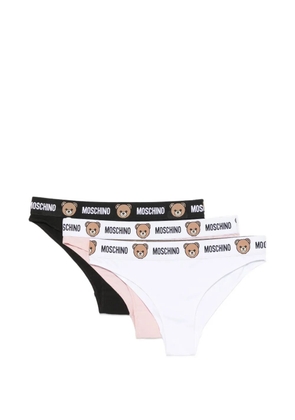 Moschino Teddy Bear logo-waistband briefs set (set of three) - Black