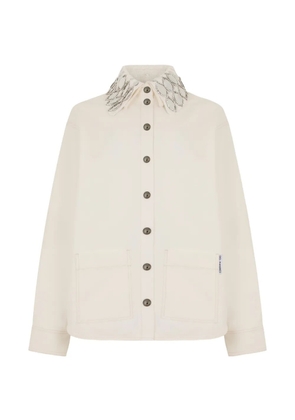 DES PHEMMES crystal-embellished shirt - Neutrals