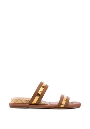 Casadei Florence metallic-trimmed leather sandals - Brown
