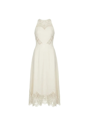 TWINSET lace-trim sleeveless midi dress - Neutrals