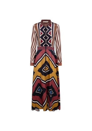 Volantis Leopard geometric-print silk jumpsuit - Red