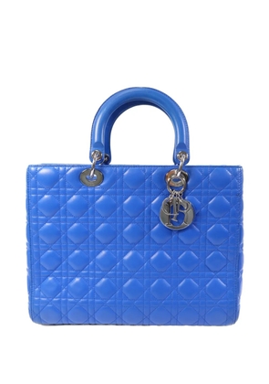 Christian Dior Pre-Owned Lady Dior Cannage-quilted tote bag - Blue