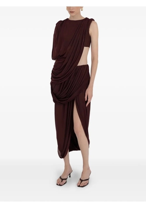 Maygel Coronel Guerrero draped asymmetric dress - Brown