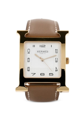 Hermès Pre-Owned 2017 Heure H ardillon buckle 30mm watch - Brown